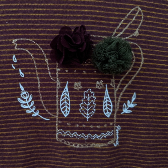 Perimitz Girls Long Sleeves Stripes 3D decoration Top - Picture 4 of 16